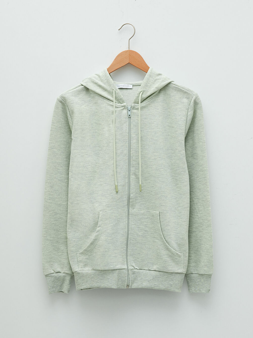 Yeşil Kapüşonlu Düz Uzun Kollu Kadın Spor Hırka-5