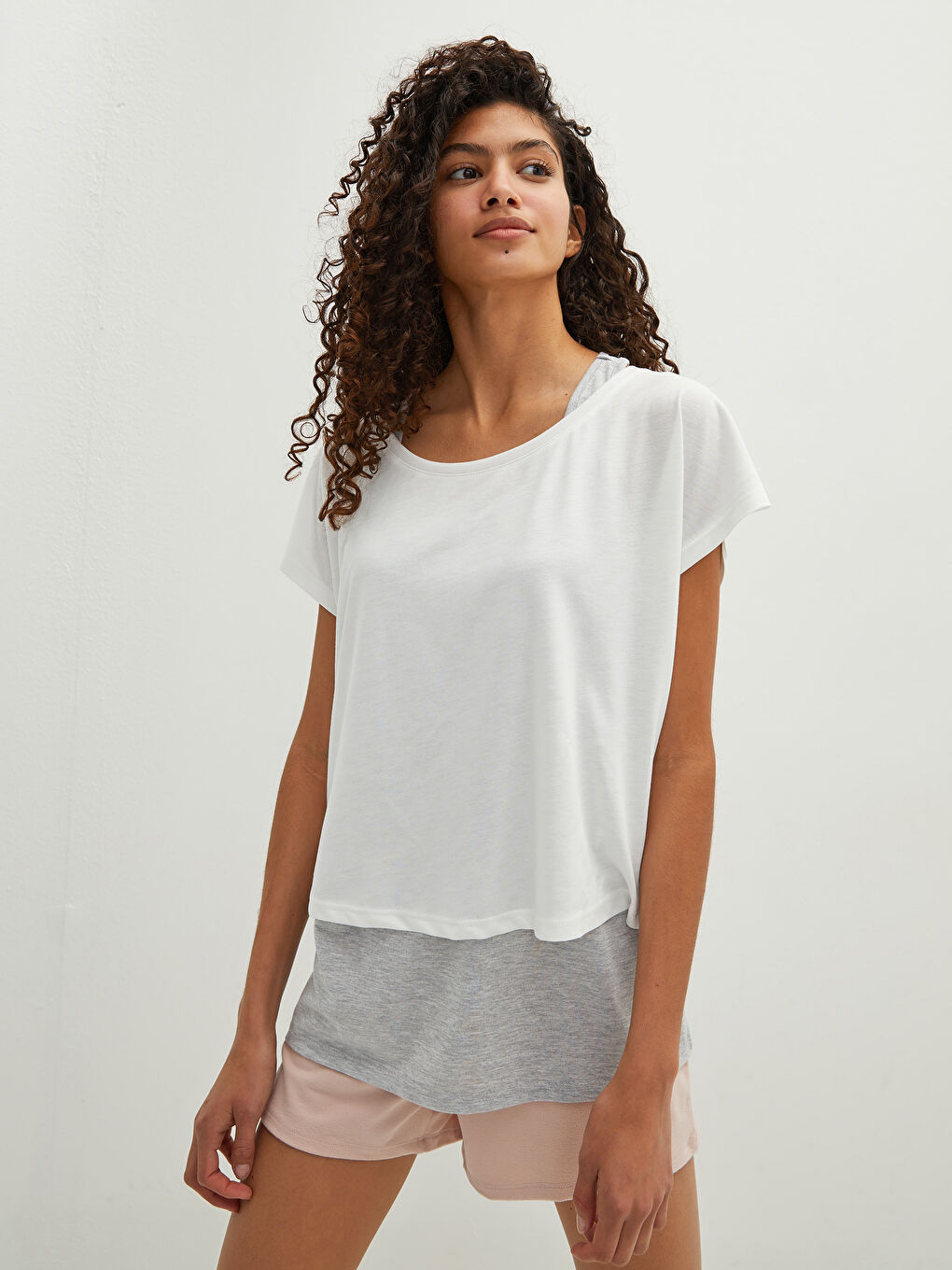 XSIDE ACTIVE Crew Neck Straight Short Sleeve Women's Sports Athlete and T-Shirt -W1DG01Z8-EEW