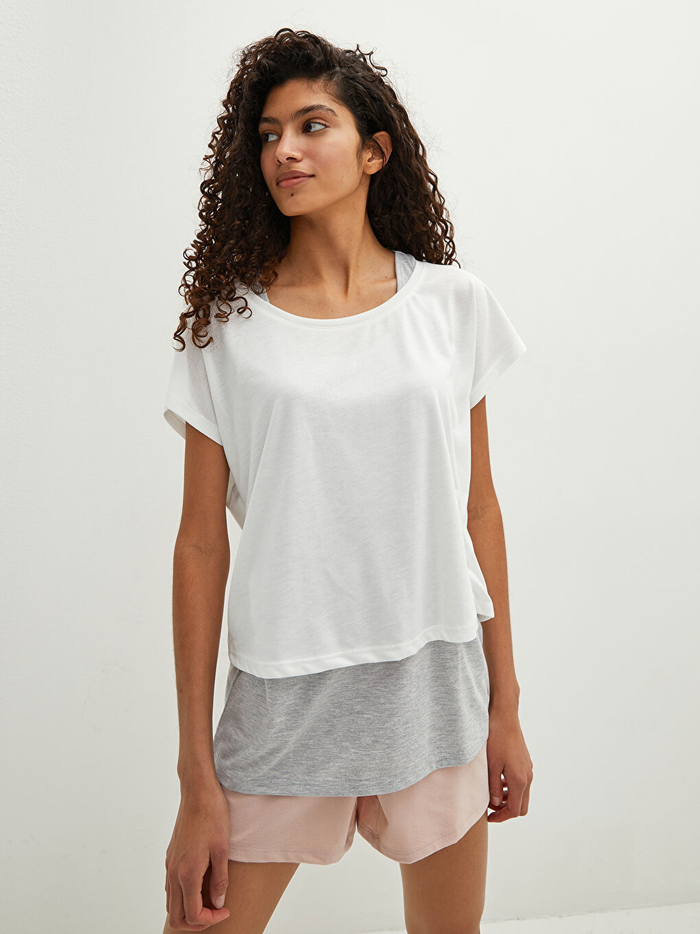 XSIDE ACTIVE Crew Neck Straight Short Sleeve Women's Sports Athlete and T-Shirt -W1DG01Z8-EEW