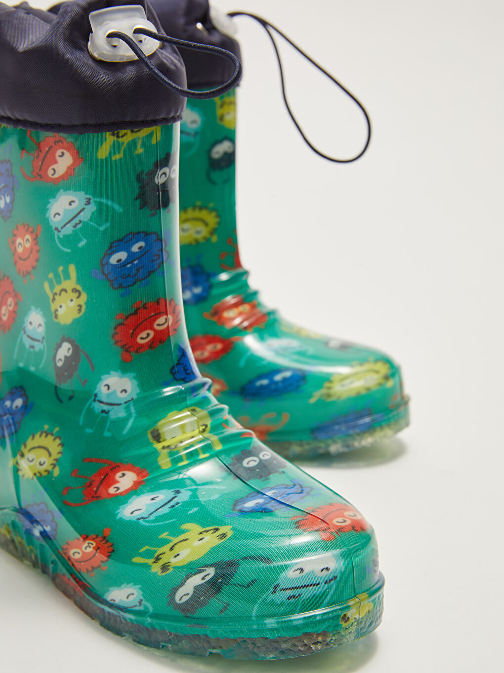 Yeşil Baskılı Polar Astarlı Erkek Bebek Yağmur Botu-4