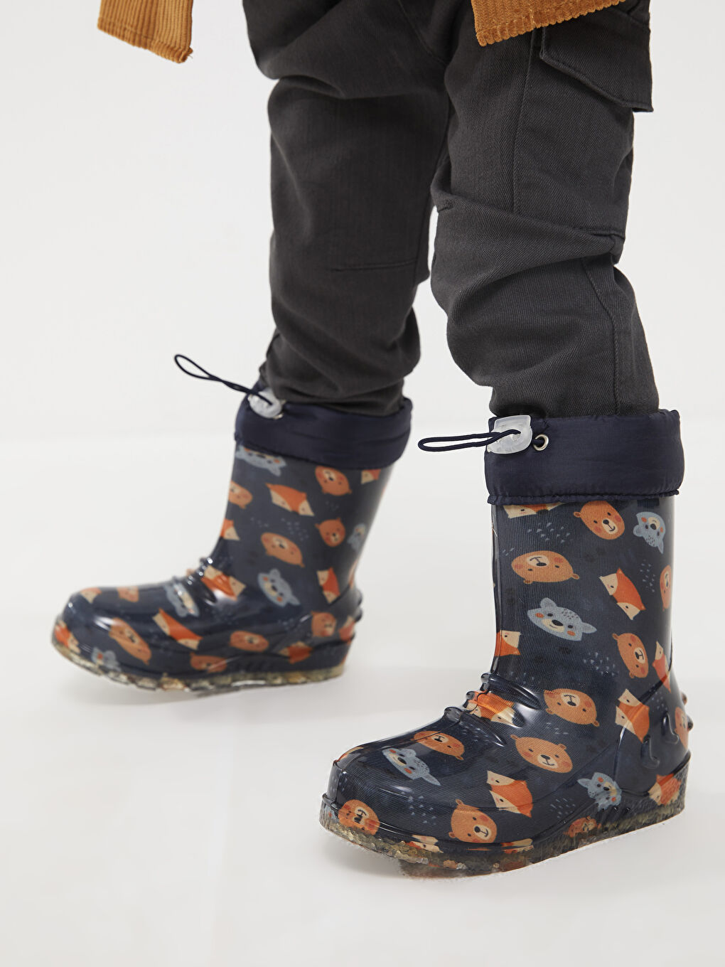 принтті флис астары бар сәби ұлдарға арналған резеңке етік-2