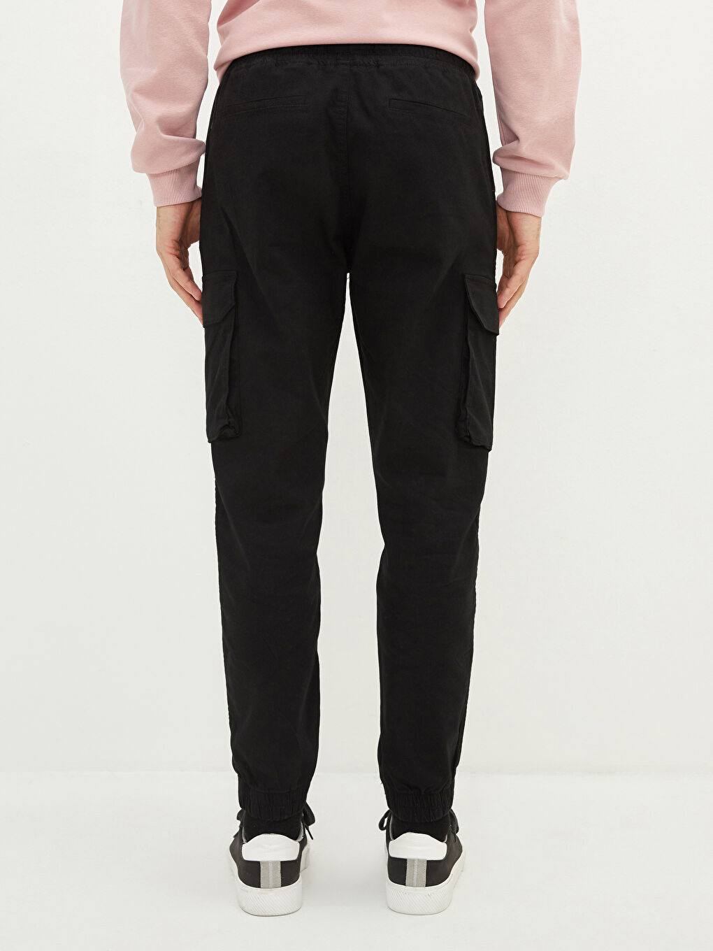 Siyah Standart Kalıp Erkek Kargo Pantolon-7