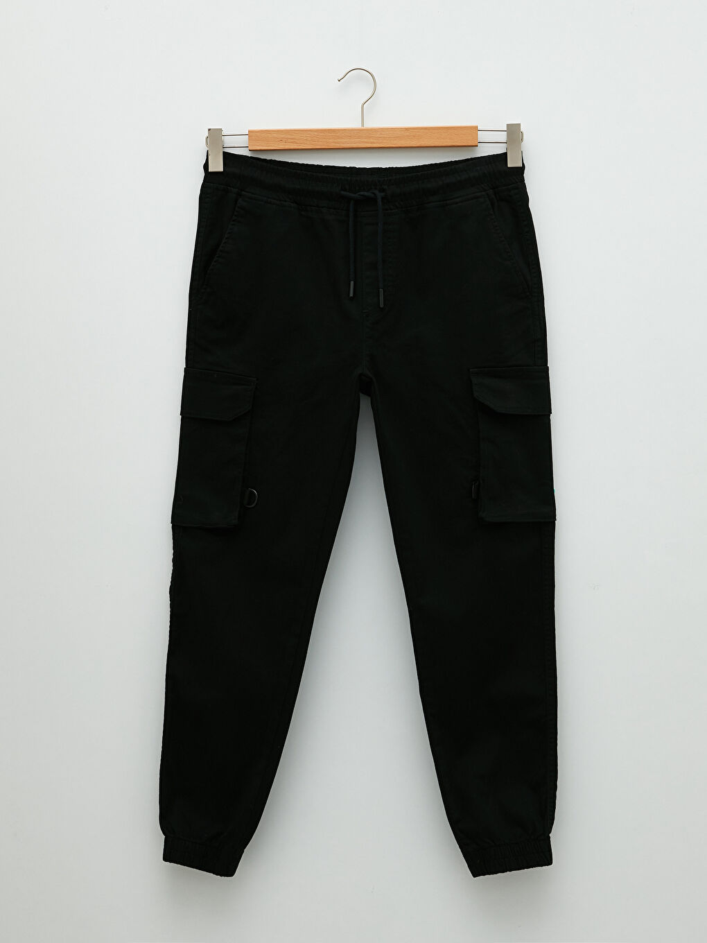Siyah Standart Kalıp Erkek Kargo Pantolon