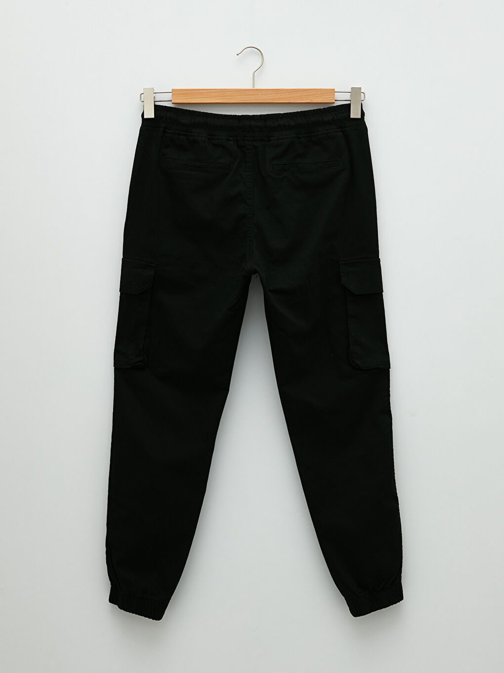 Siyah Standart Kalıp Erkek Kargo Pantolon-1