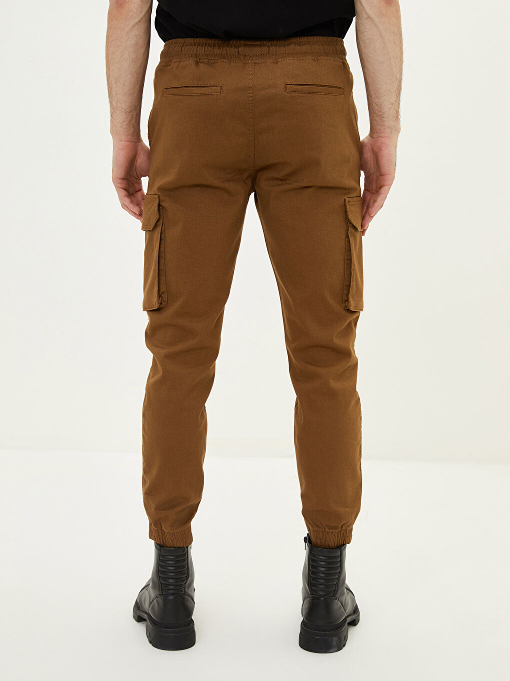 Kahverengi Standart Kalıp Erkek Kargo Pantolon-4