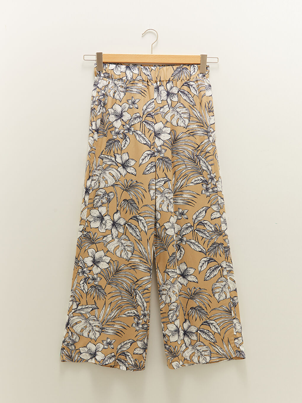 Pantalon Palazzo Femme Coupe Confortable Florale à Taille Élastique-5