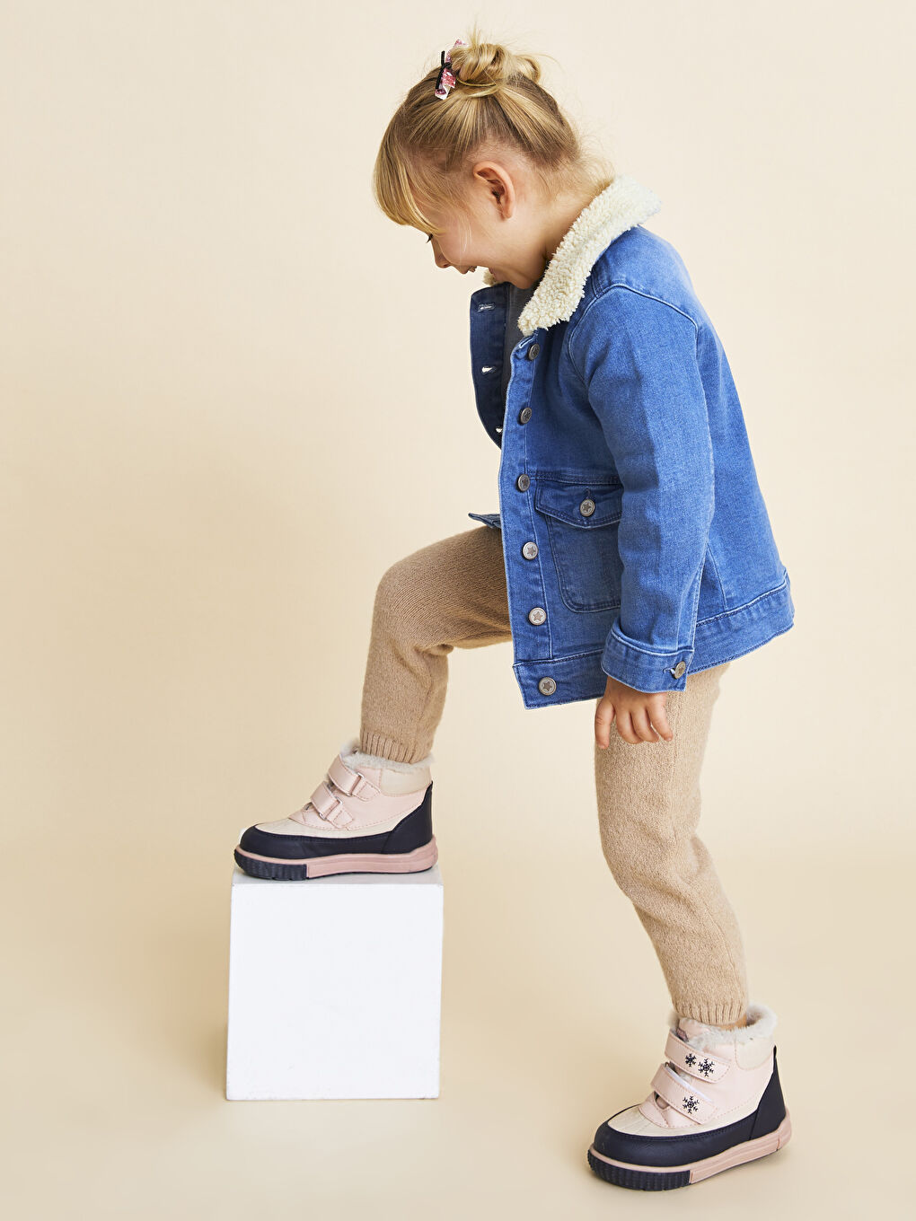 Long Sleeve Basic Baby Girls' Denim Jacket-5