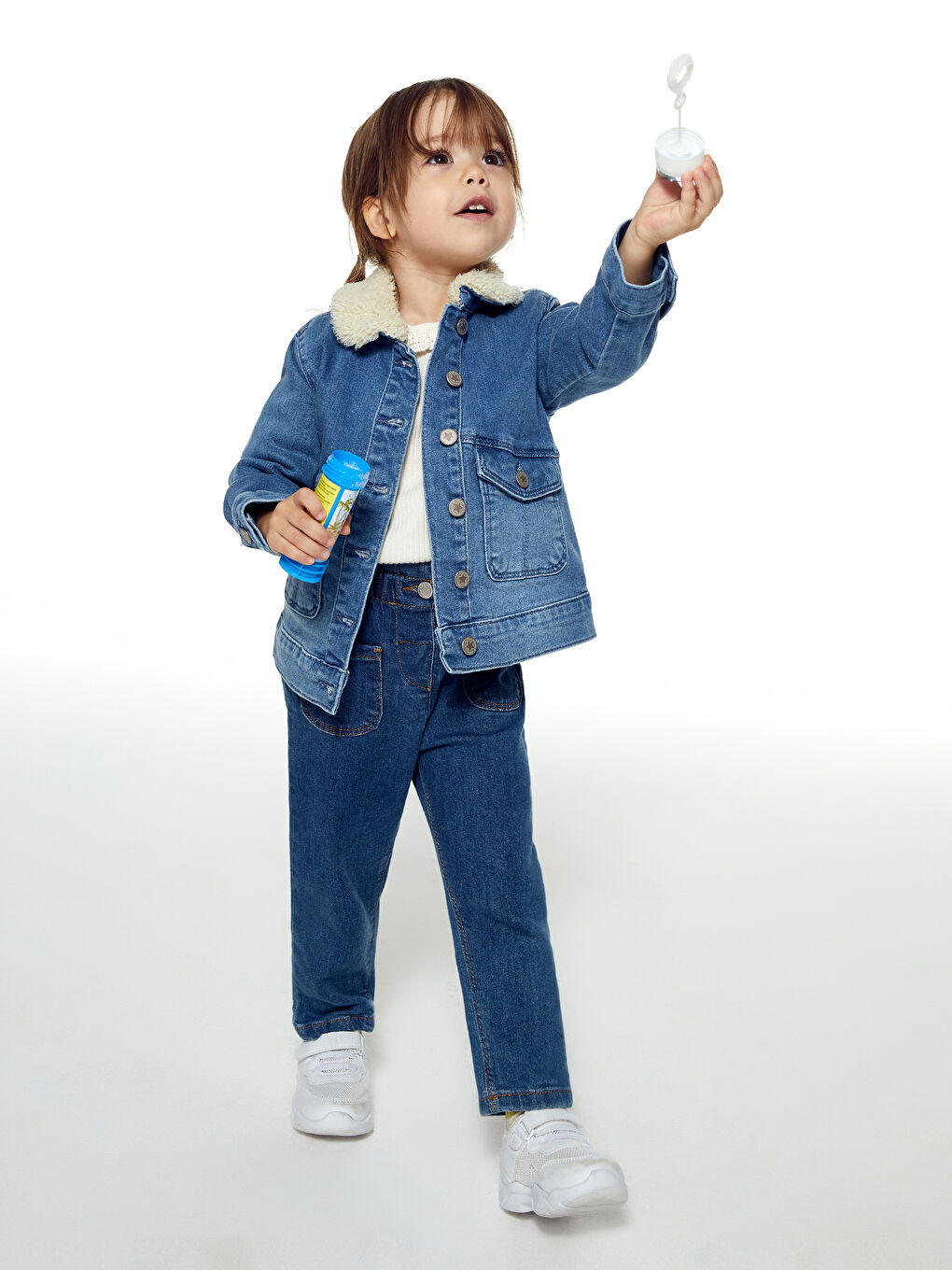 Long Sleeve Basic Baby Girls' Denim Jacket-1