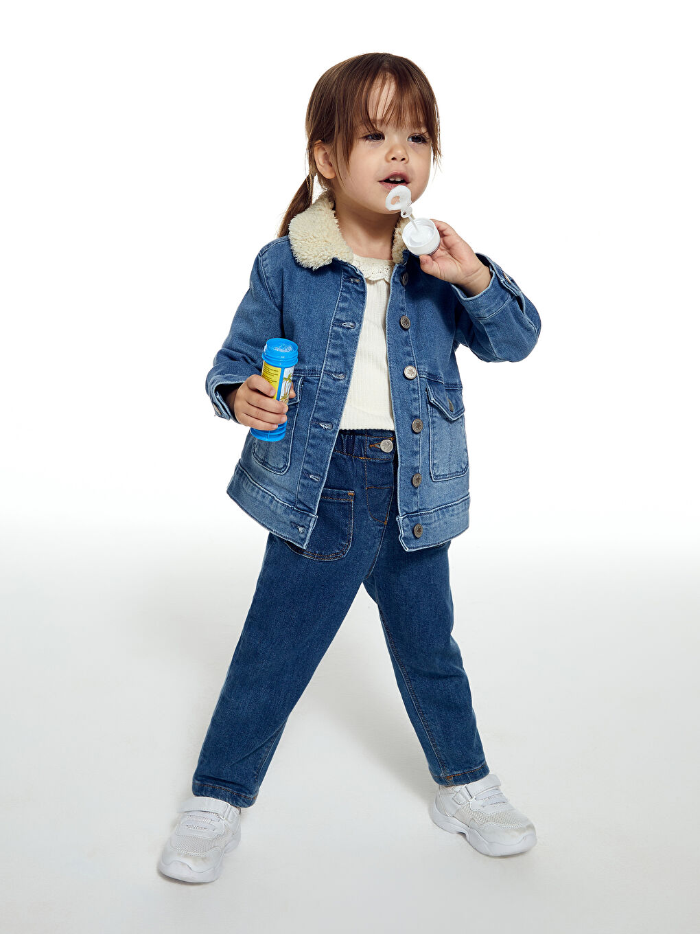 Long Sleeve Basic Baby Girls' Denim Jacket-2