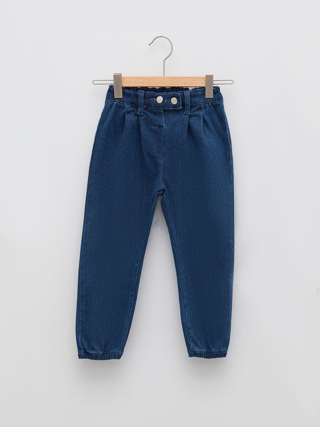 İndigo Beli Lastikli Basic Kız Bebek Jean Pantolon-2