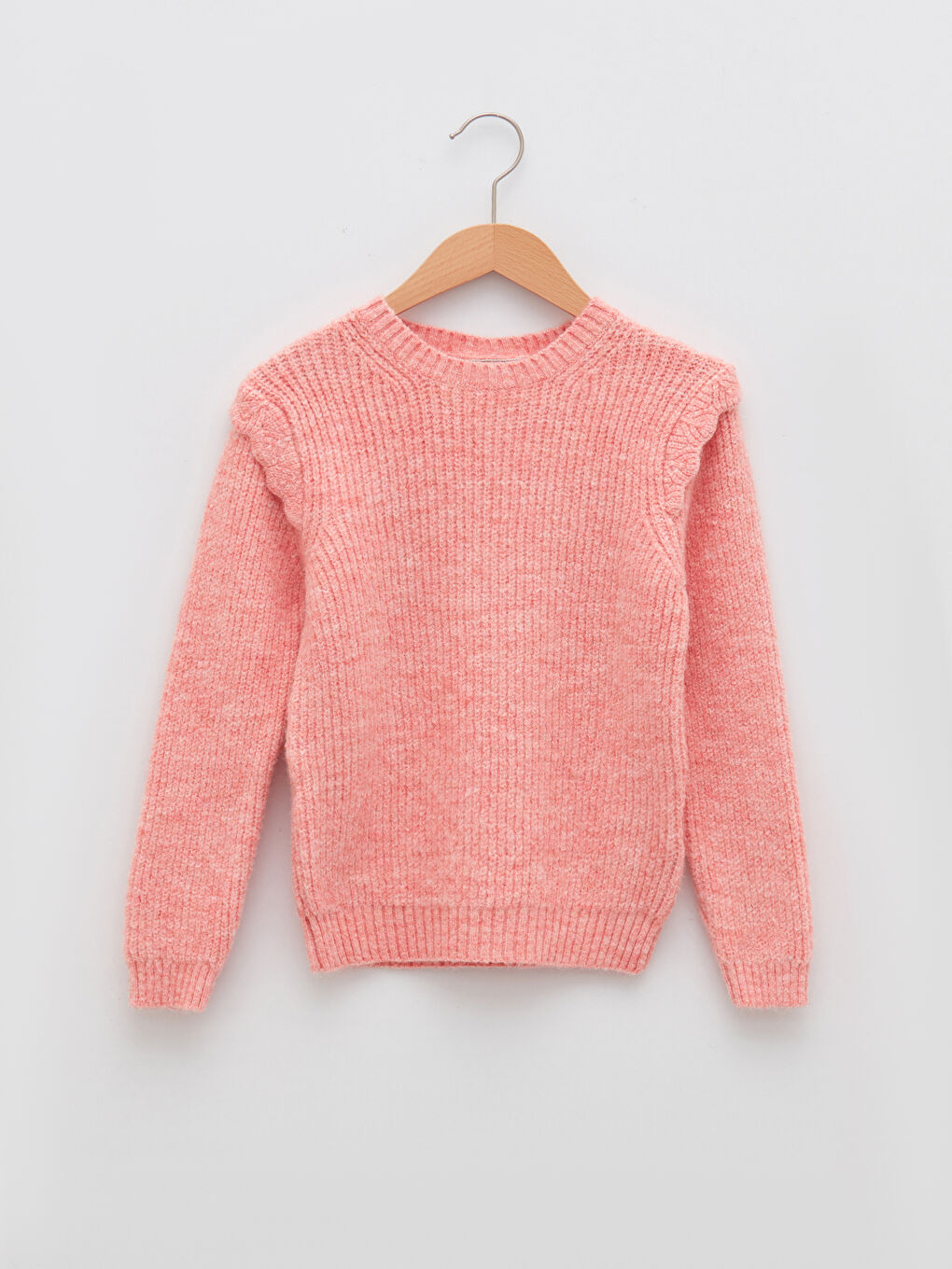 Crew Neck Basic Long Sleeve Girls' Knitwear Sweater