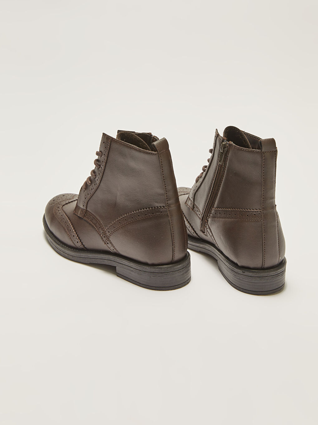 Ботуши за мъже с връзки, цип и декоративни шевове до глезена-2