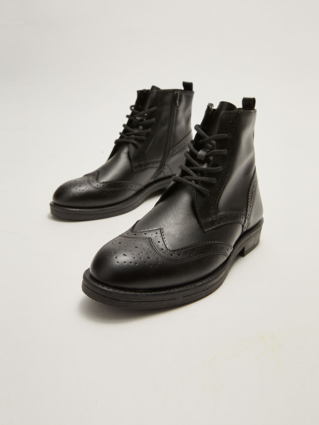 Bağcıklı Fermuarlı Dekoratif Dikişli Bilek Boy Erkek Bot-2