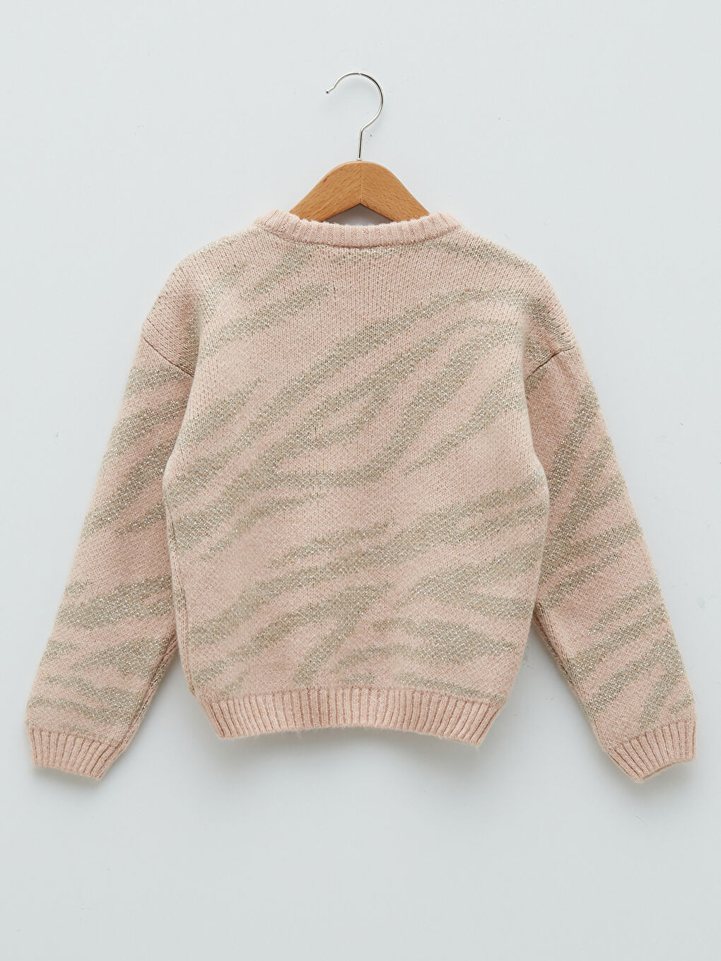 Crew Neck Patterned Long Sleeve Girls' Knitwear Sweater-1