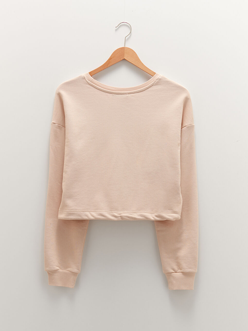 Crew Neck Printed Long Sleeve Crop Women's Sweatshirt-6