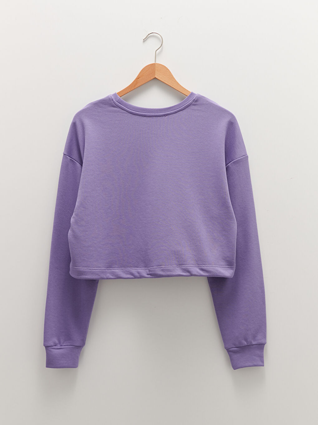 Crew Neck Printed Long Sleeve Crop Women's Sweatshirt-6