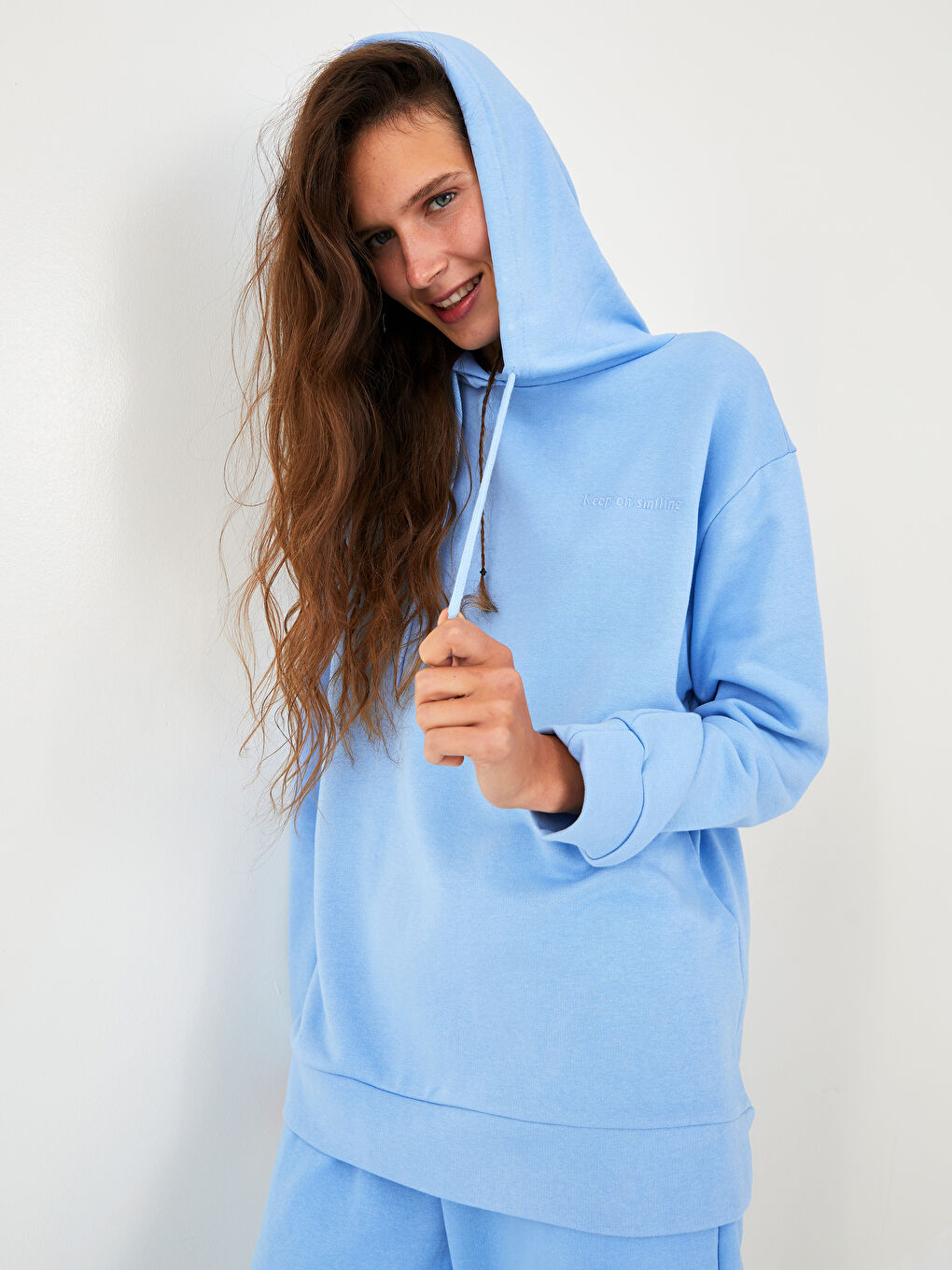 XSIDE Hooded Collar Slogan Embroidered Long Sleeve Women's