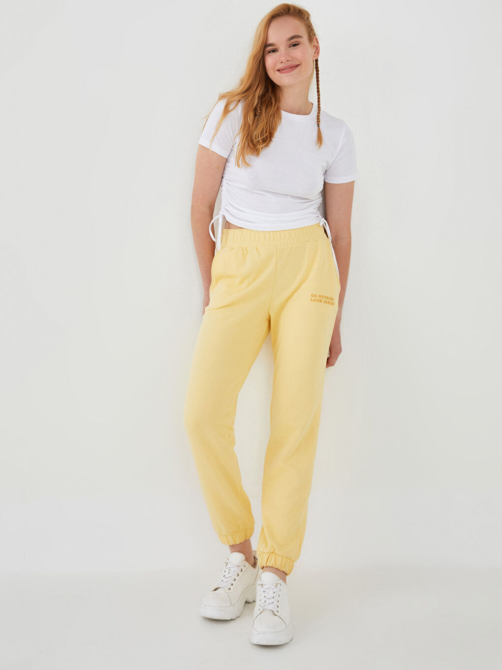 XSIDE Elastic Waist Printed Pocket Detailed Women's Jogger Sweatpants -W1DI03Z8-FRE