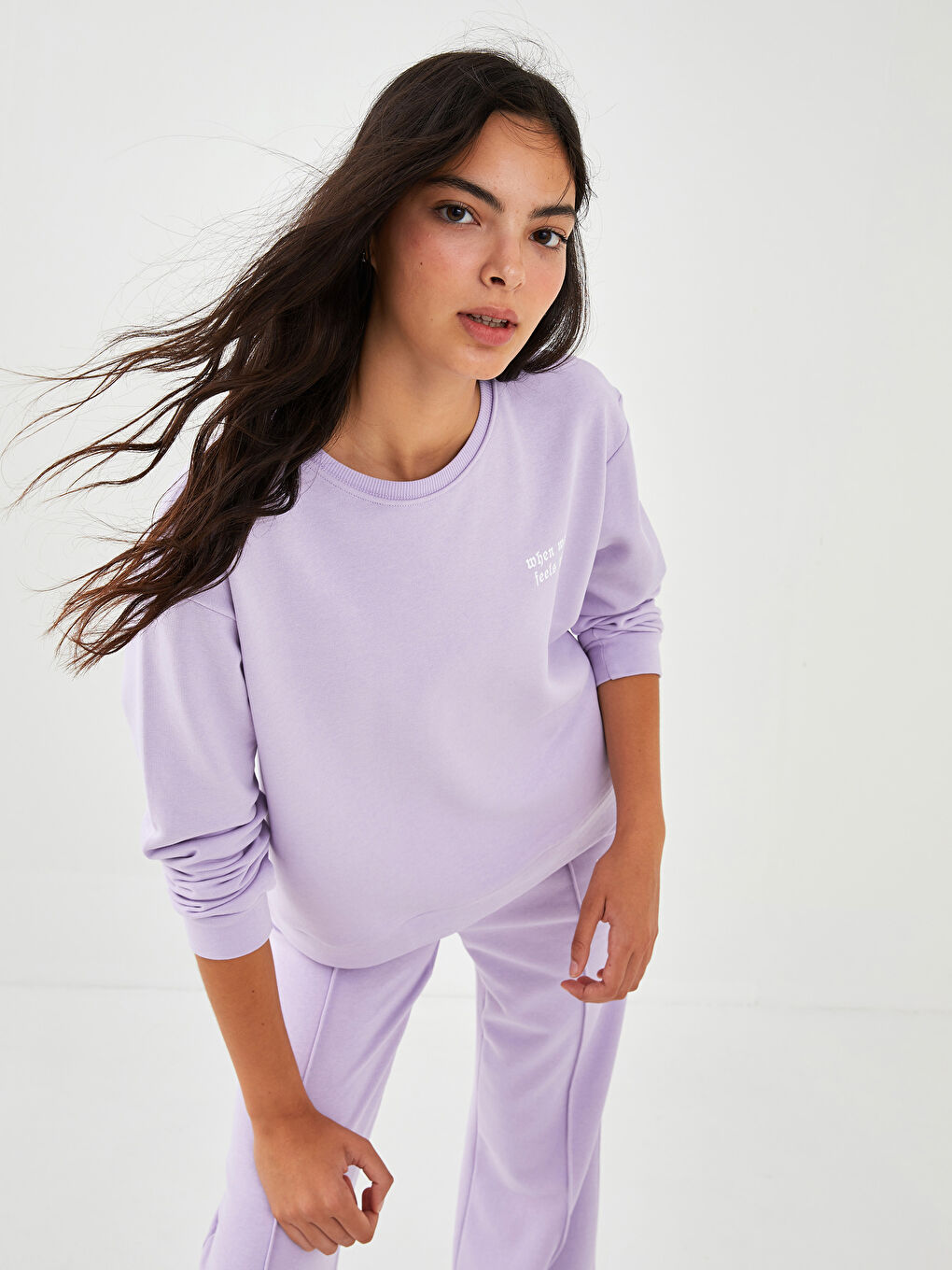 Žena LILA Majica s kapuljačom/Dukserica-1