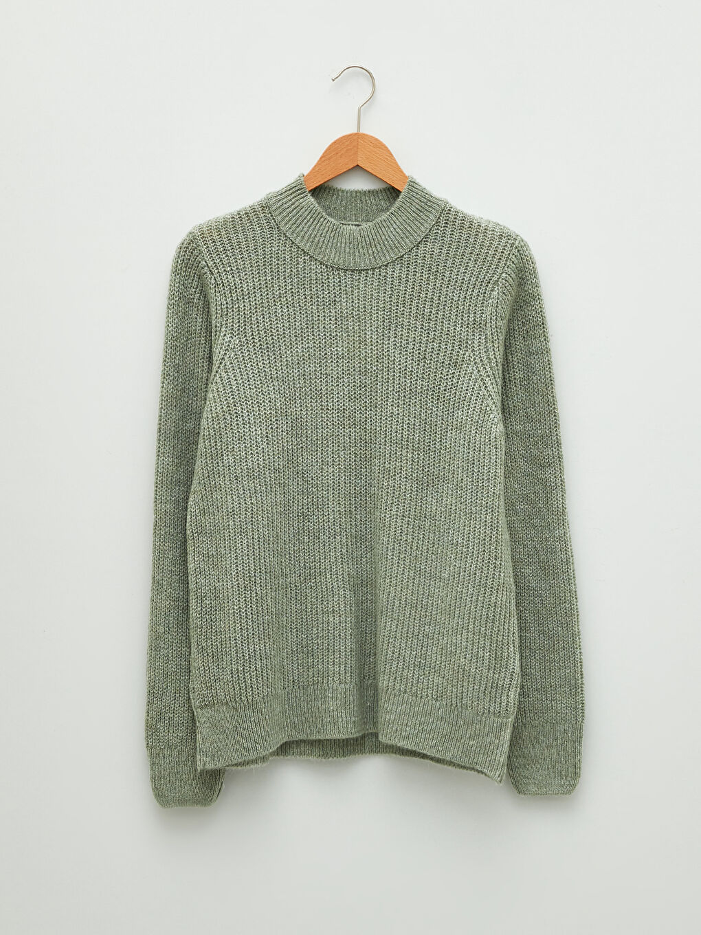 Yeşil Yarım Balıkçı Yaka Kadın Triko Kazak-4