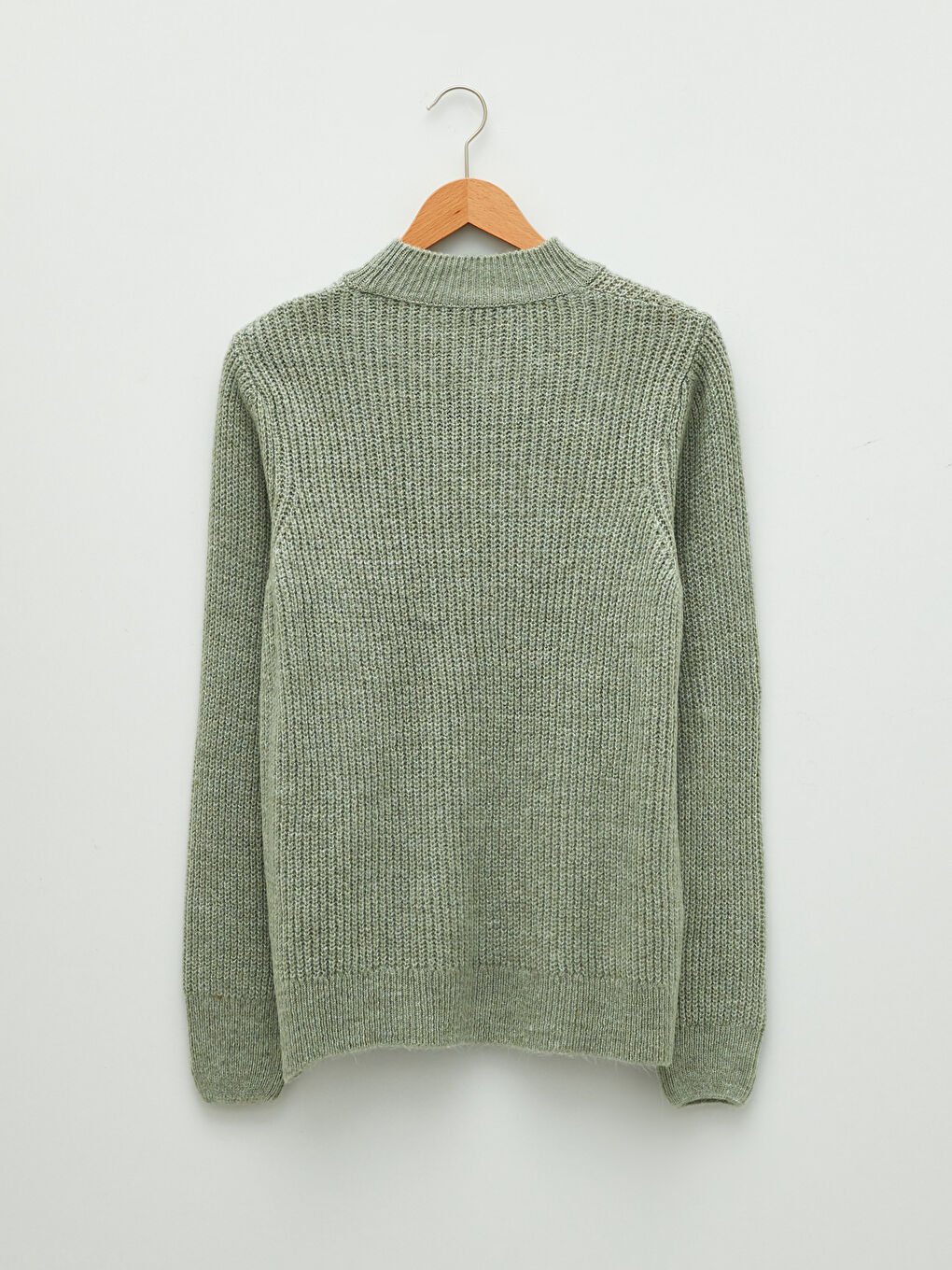 Yeşil Yarım Balıkçı Yaka Kadın Triko Kazak-5