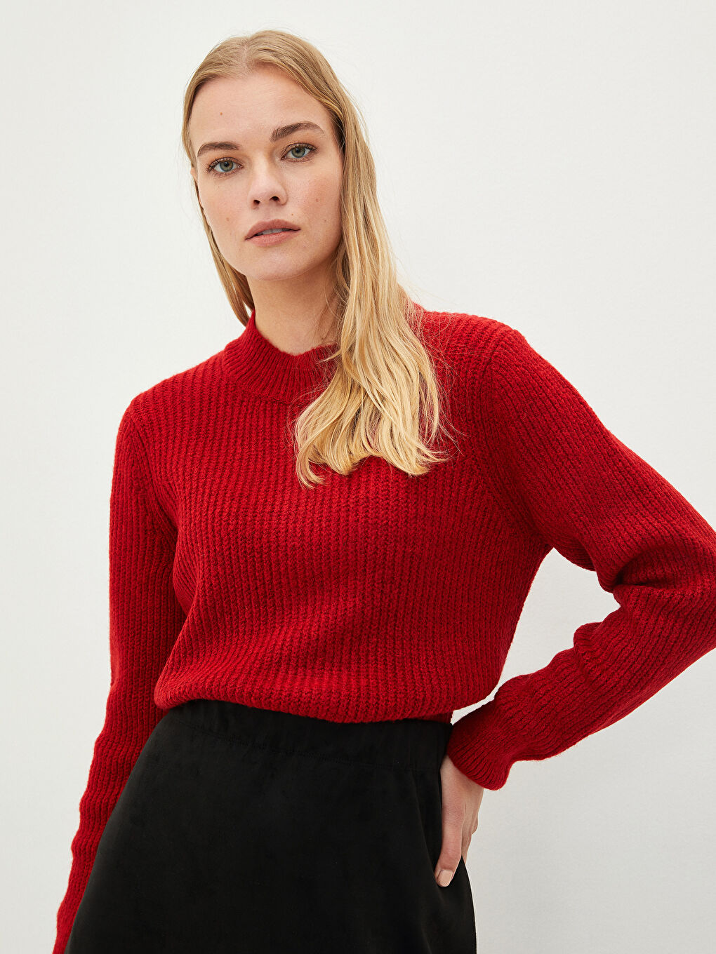 Pulover Tricotat cu Guler Înalt pentru Femei