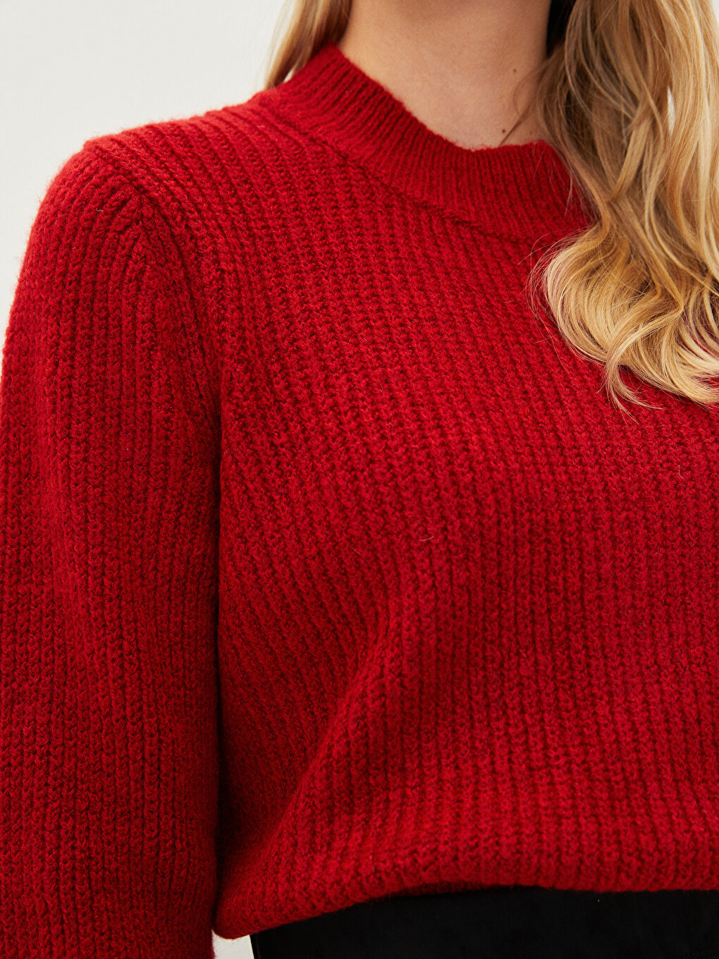 Pulover Tricotat cu Guler Înalt pentru Femei-2