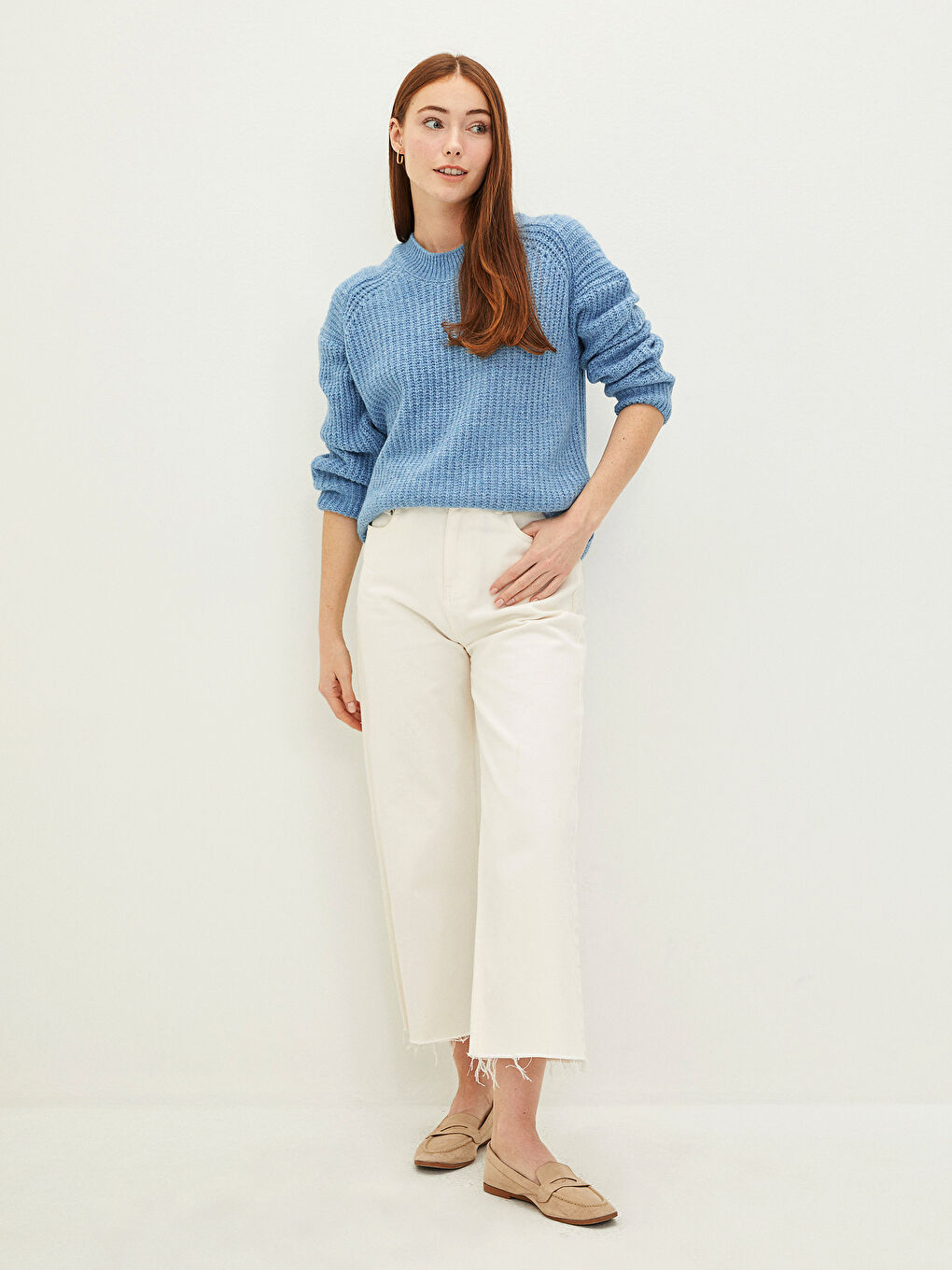 LCWAIKIKI Basic Half Turtleneck Women's Knitwear Sweater -W1DI45Z8-L9C