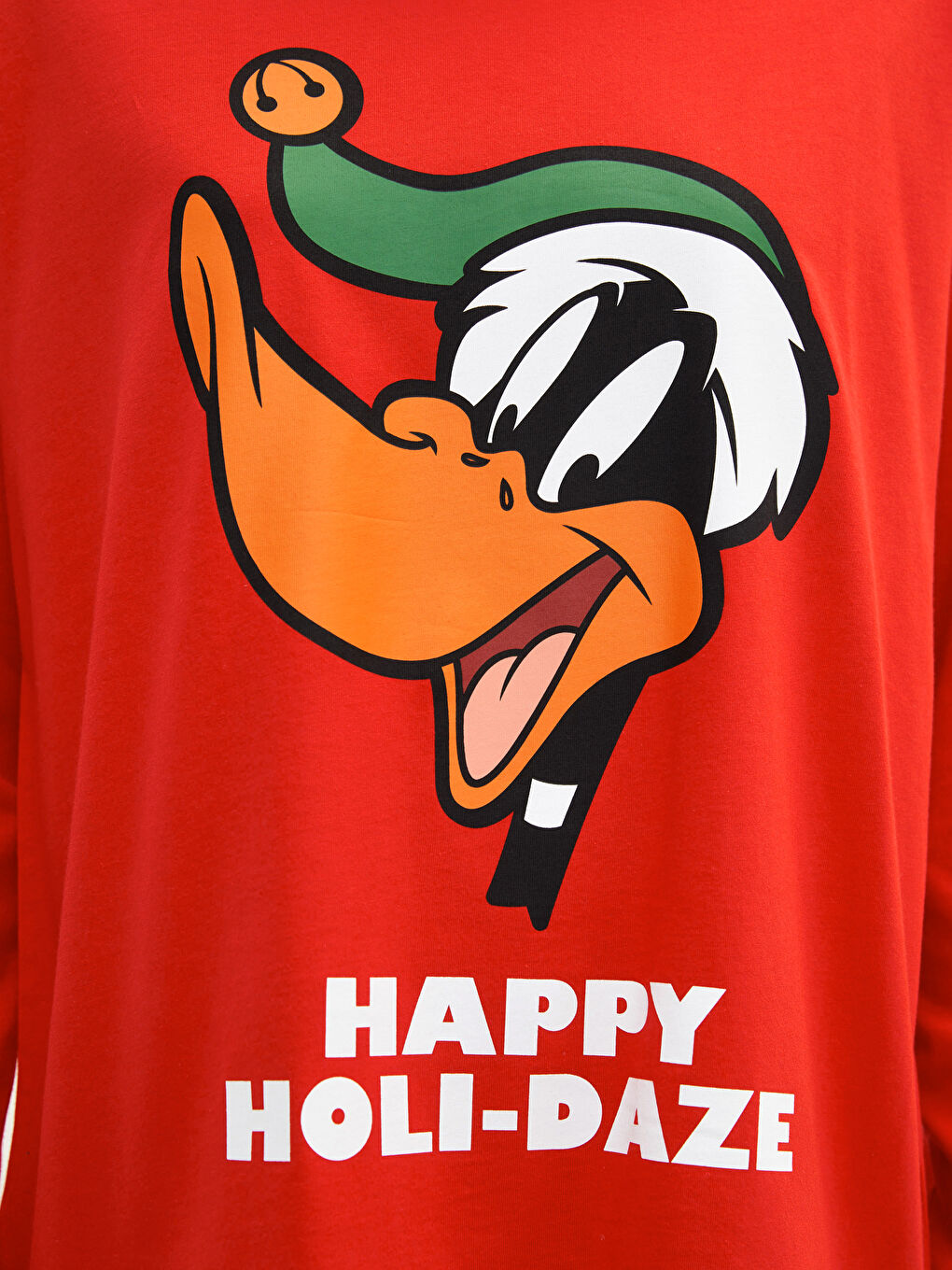 Crew Neck Daffy Duck Printed Long Sleeve Women's Pajamas Set-3