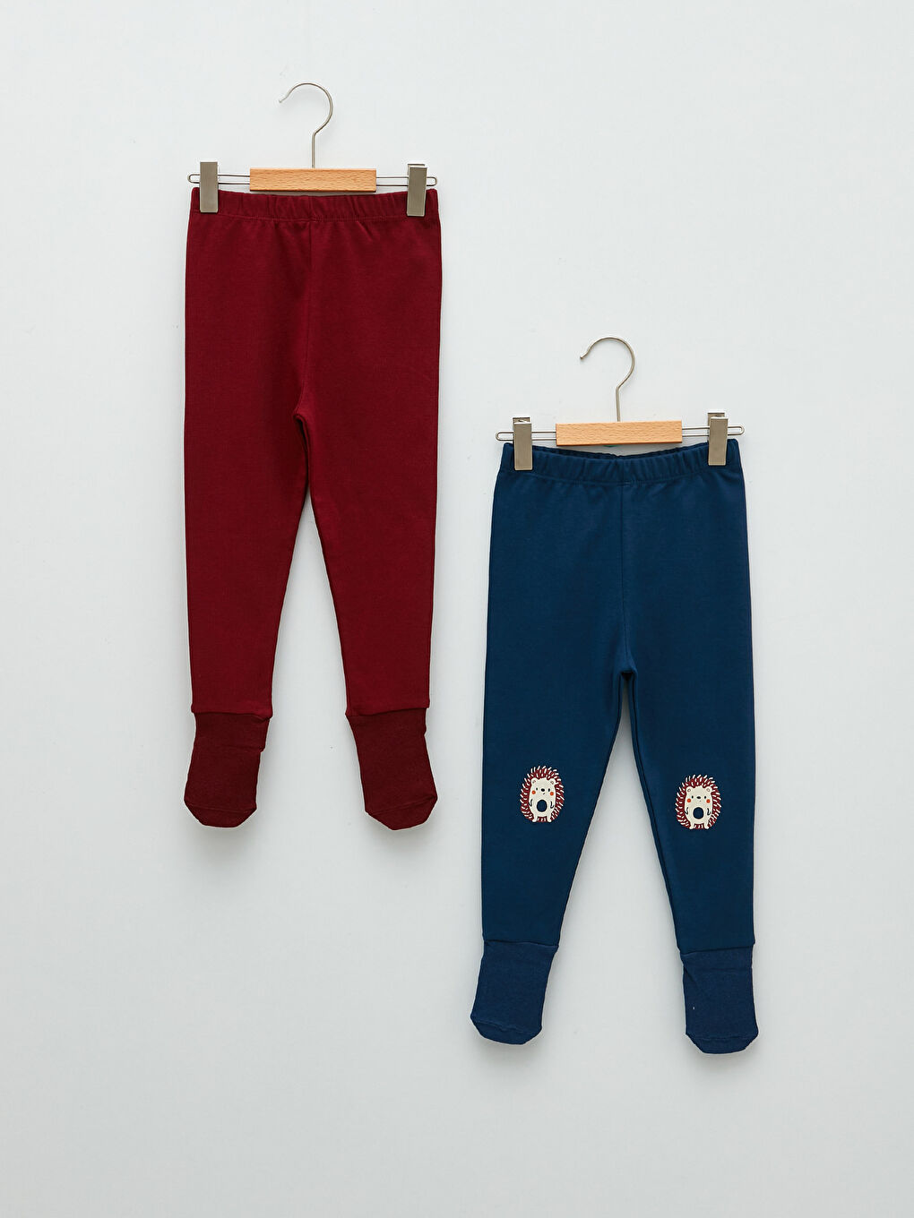 Lacivert Beli Lastikli Erkek Bebek Patikli Pijama Alt 2'li