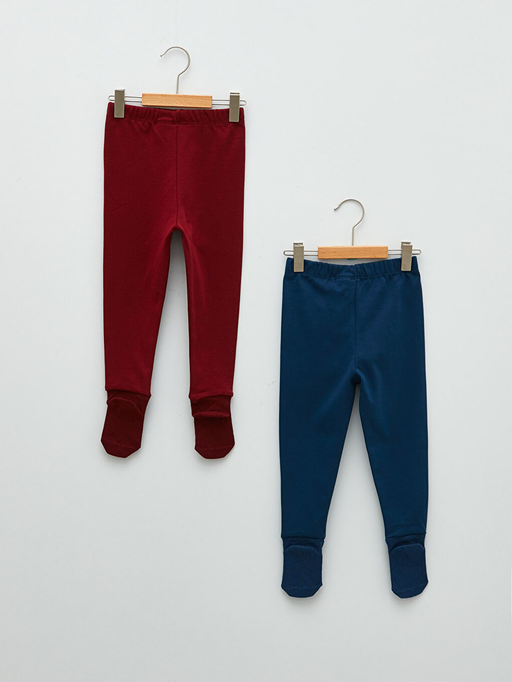 Lacivert Beli Lastikli Erkek Bebek Patikli Pijama Alt 2'li-1