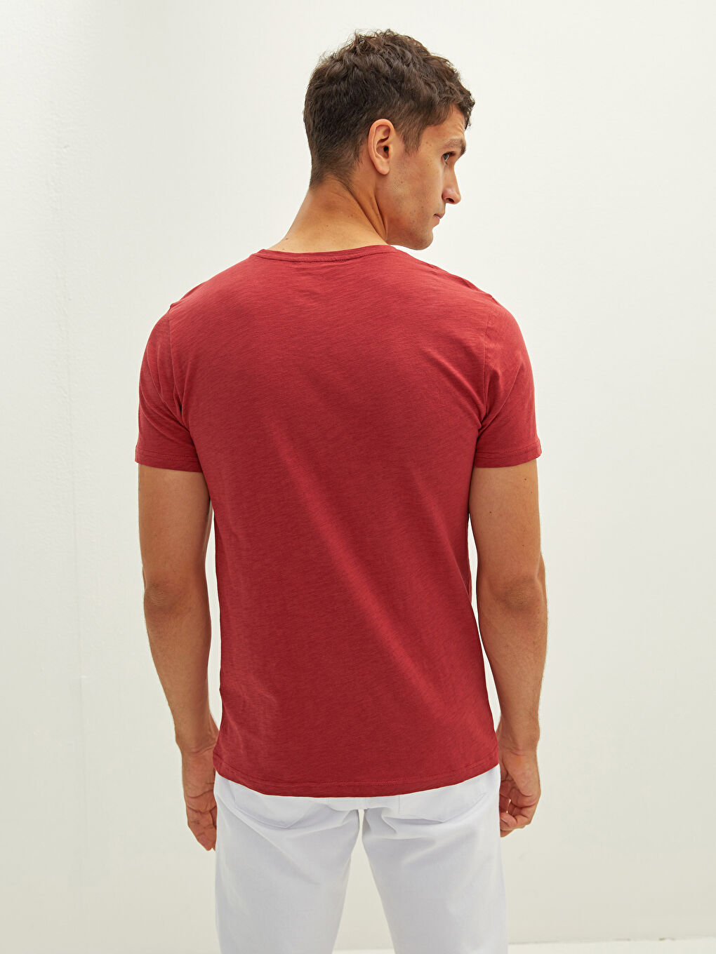 T-shirt pour hommes en coton peigné imprimé à manches courtes et col rond-4