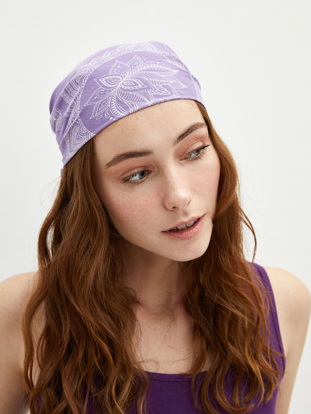 LCW ACCESSORIES Lila Baskılı Şal Desenli Kadın Bandana - 2