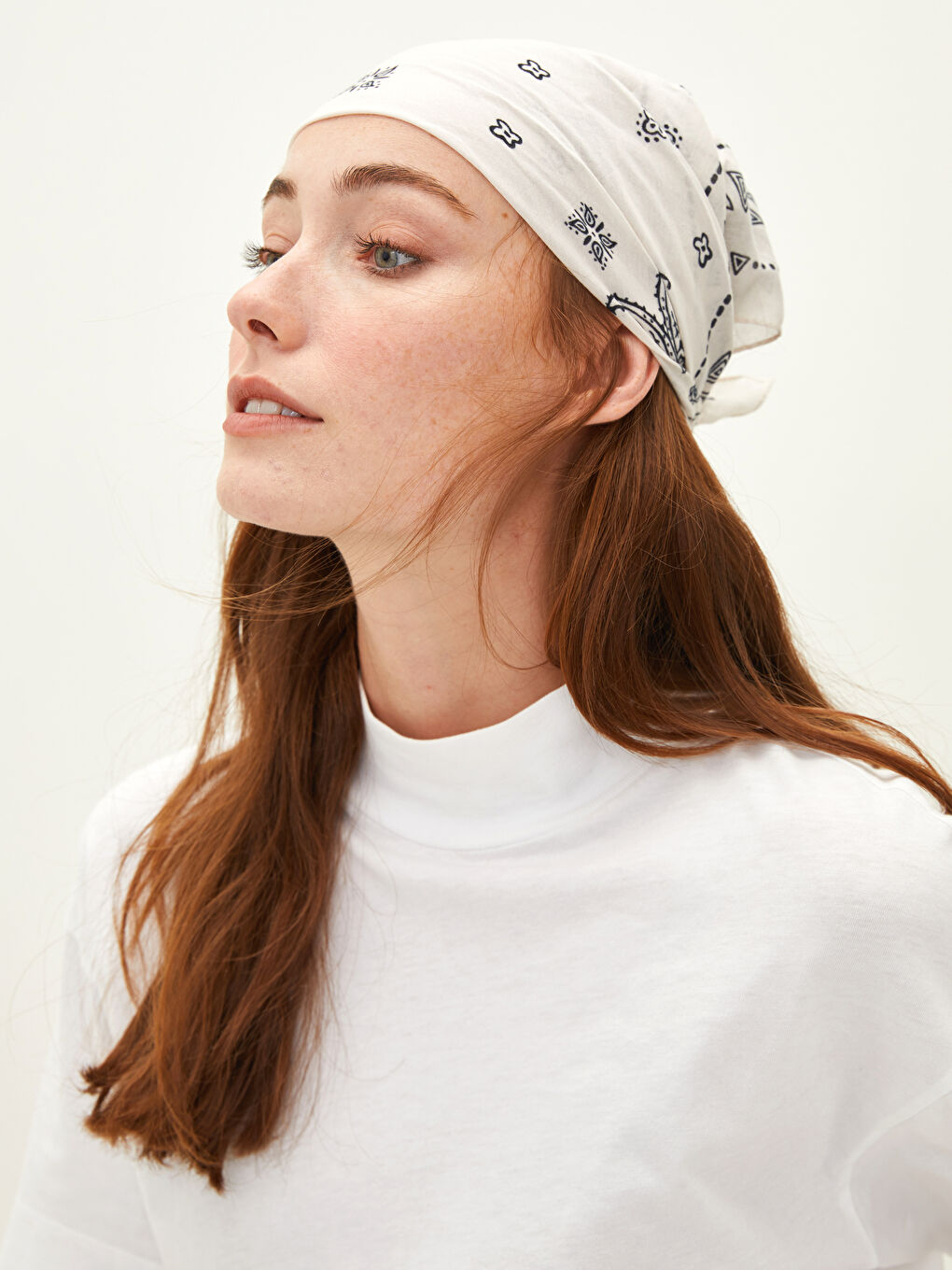 LCW ACCESSORIES Bej Baskılı Desenli Kadın Bandana