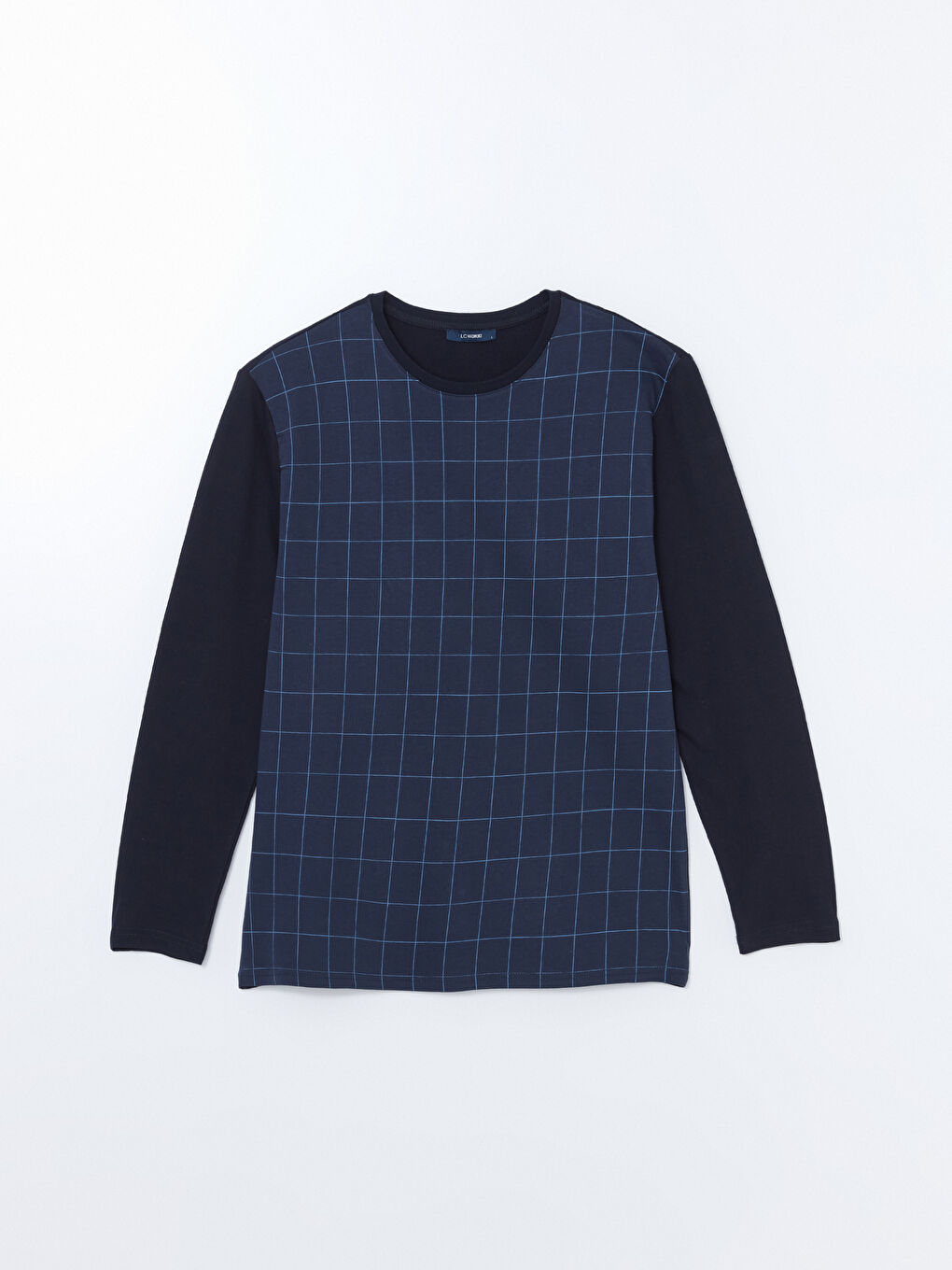 Lacivert Standart Kalıp Ekose Erkek Pijama Takımı-5