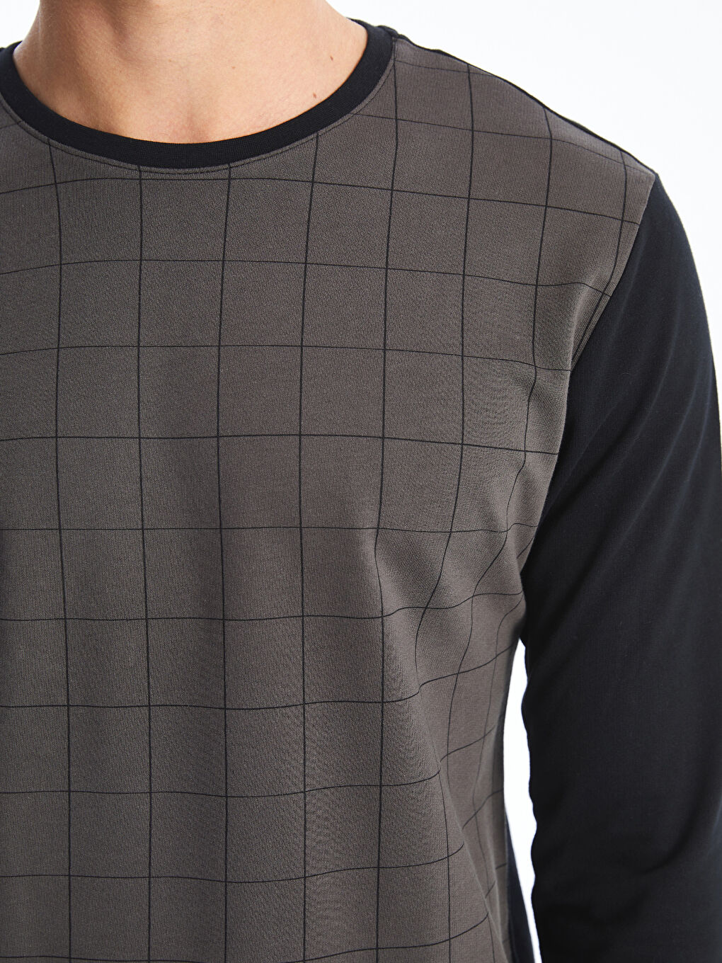 Siyah Standart Kalıp Ekose Erkek Pijama Takımı-2