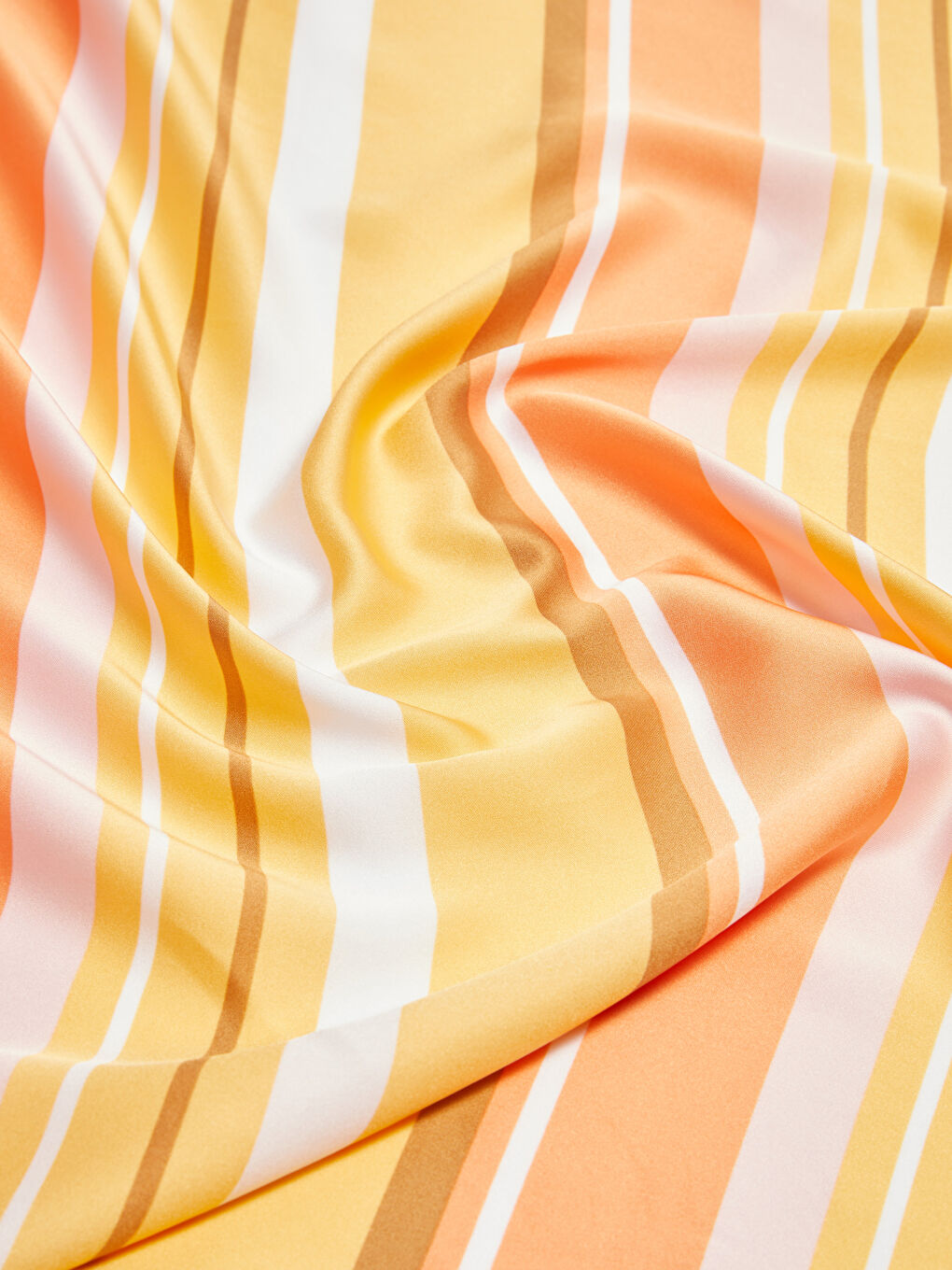 Turuncu Çizgili Saten Kadın Bandana-6