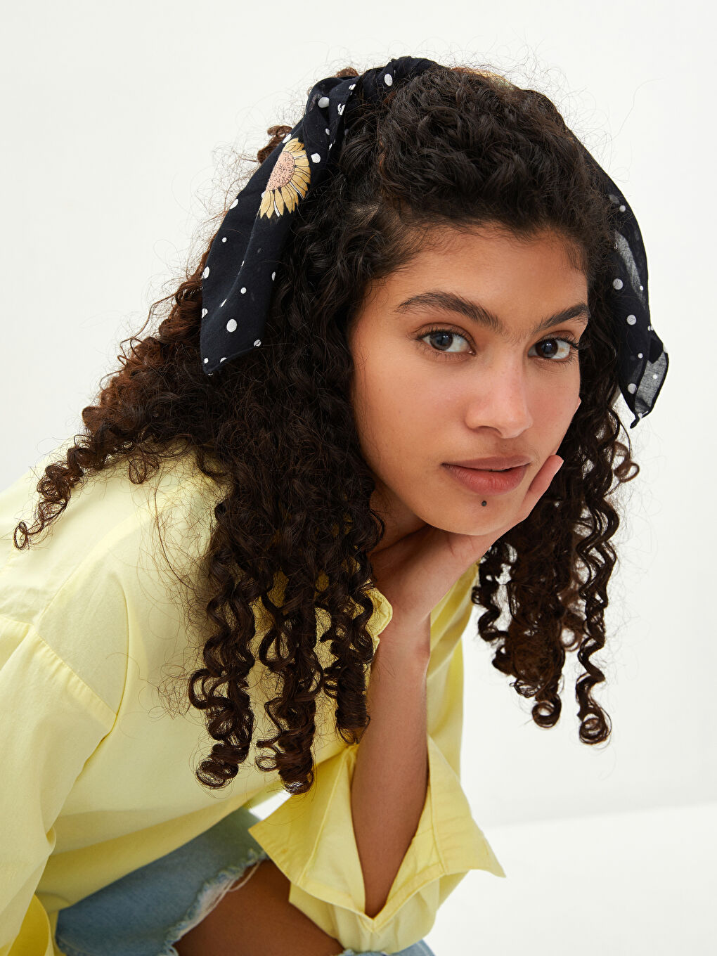 Бандана Женская С Цветочным Принтом-1