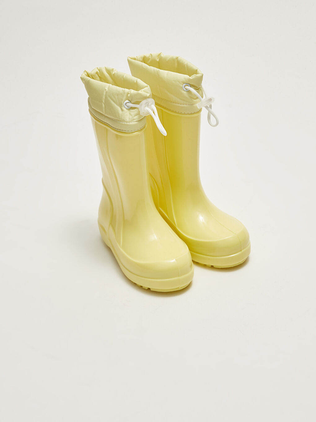 Warm Lined Elastic Drawstring Girls Rain Boots