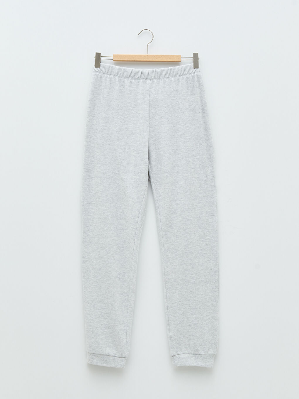 Gri Kadın Beli Lastikli Düz  Pijama Altı-6