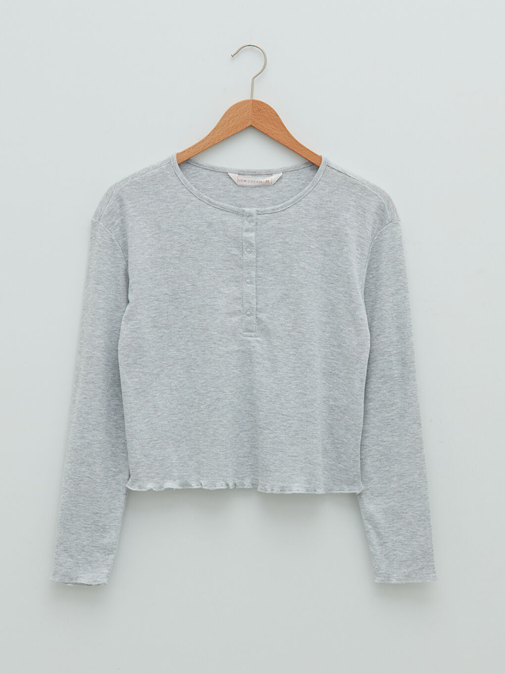 Ensemble Pyjama Court à Col Rond Manches Longues pour Femmes-6