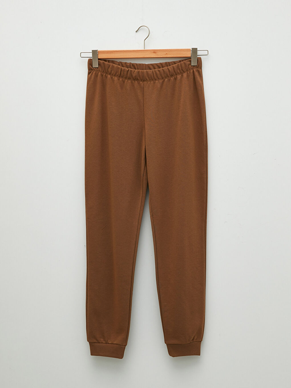 Kahverengi Bisiklet Yaka Slogan Baskılı Uzun Kollu Kadın Pijama Takımı-7