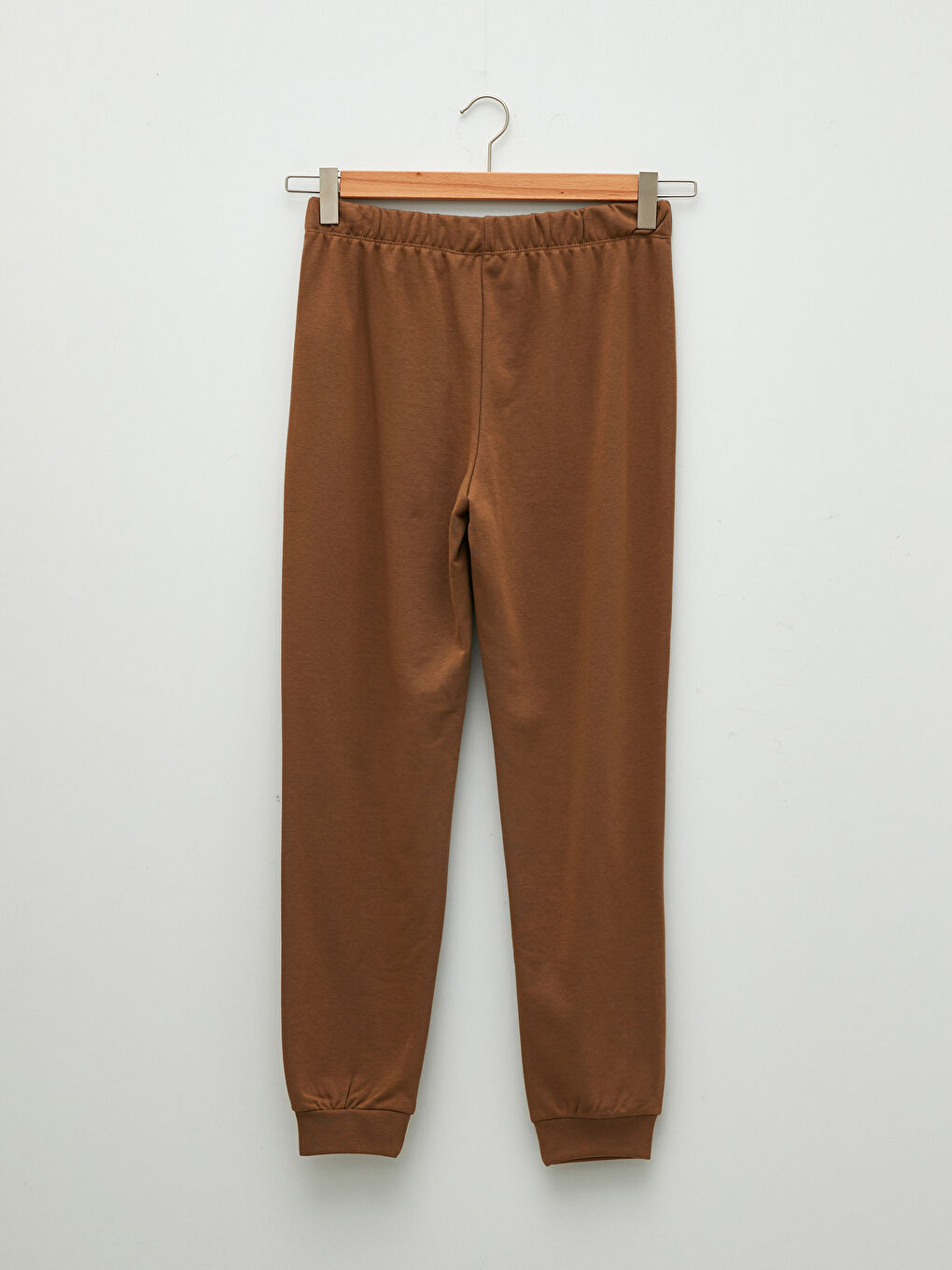 Kahverengi Bisiklet Yaka Slogan Baskılı Uzun Kollu Kadın Pijama Takımı-8