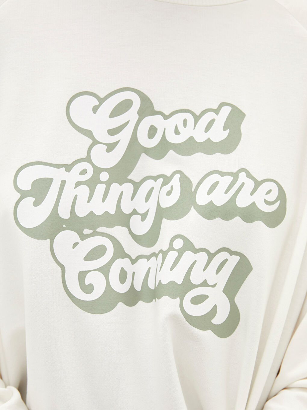 Crew Neck Slogan Printed Long Sleeve Women's Pajamas Set-3