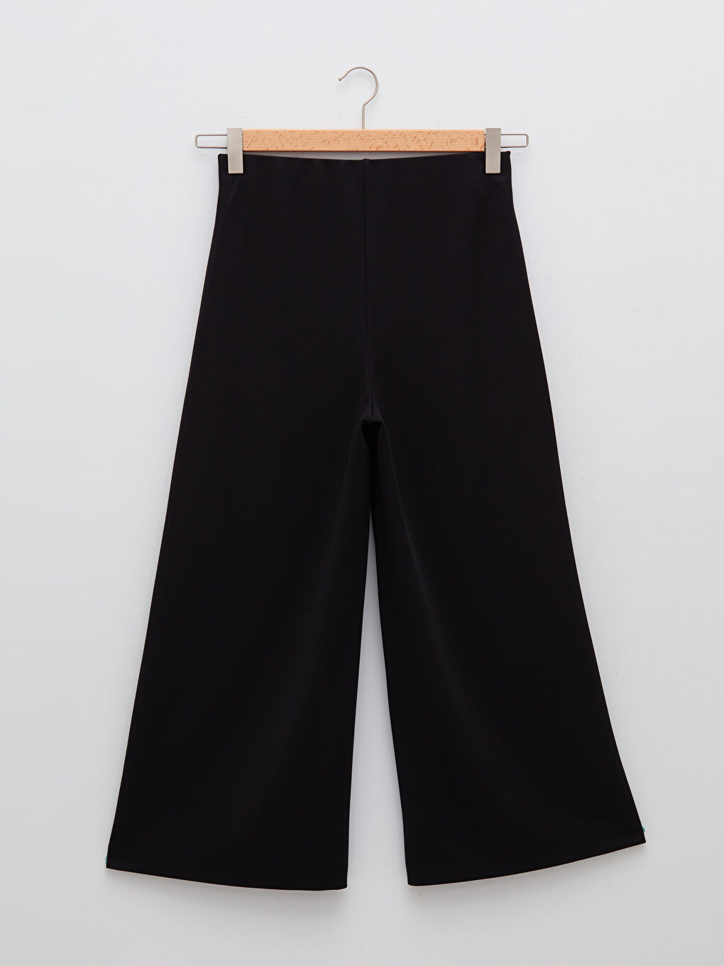 Siyah Rahat Kalıp Geniş Paça Krep Kadın Palazzo Pantolon-6
