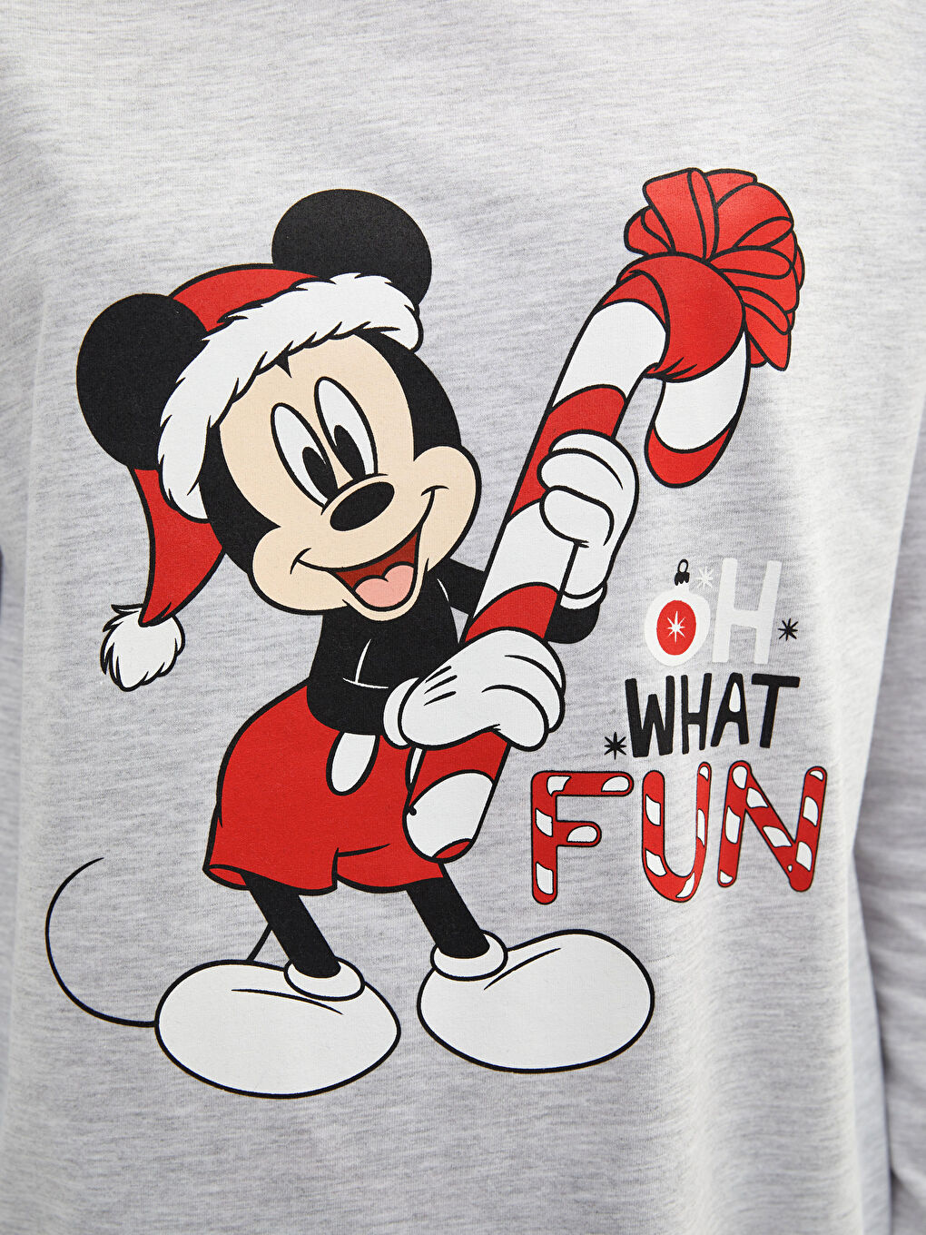 Пижамный комплект с длинным рукавом и круглым вырезом, с принтом Микки Маус, новогодняя тематика, для женщин-3