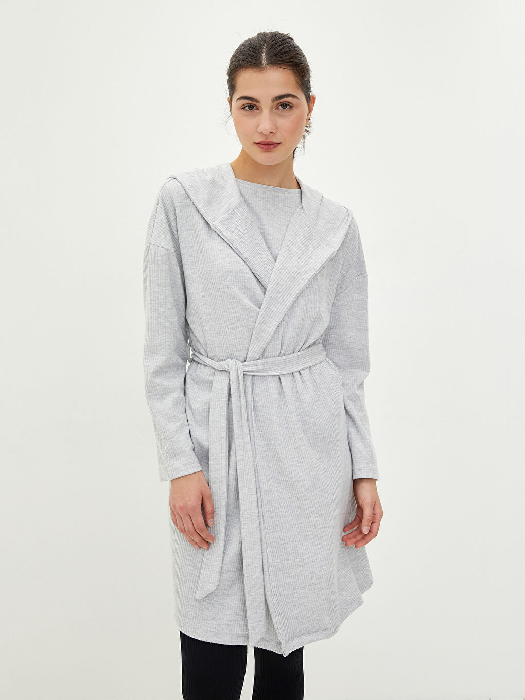 LCW DREAM Doppelreiher-Kragen Gerade Langarm Damen Morgenmantel -W1DK54Z8-CT3