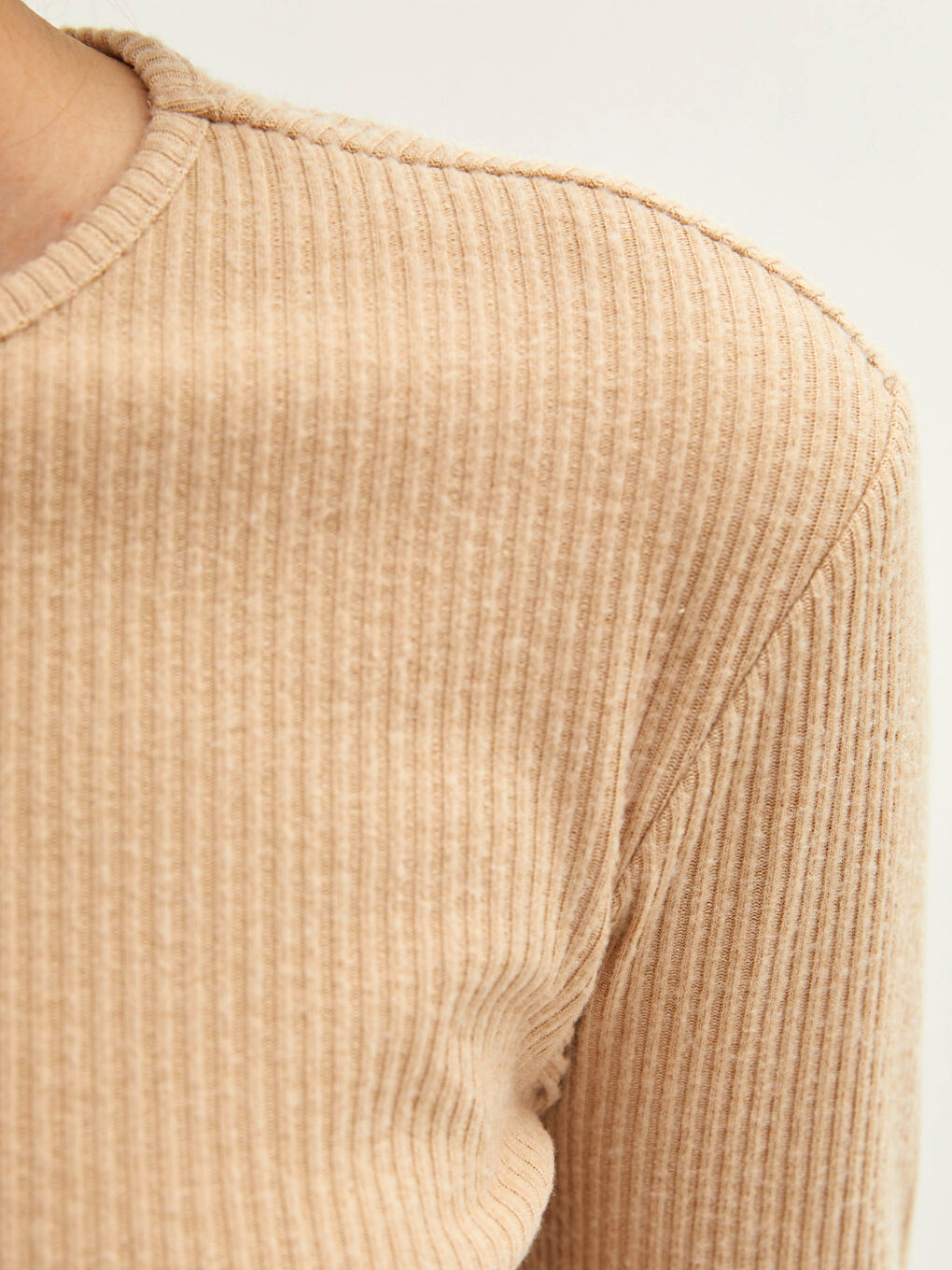 LCW DREAM Rundhalsausschnitt Schlicht Langarm Pyjama-Oberteil für Damen -W1DK55Z8-L8Q