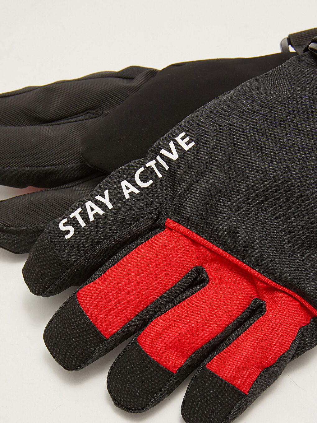 Siyah Yazı Baskılı Erkek Kar Eldiveni-2