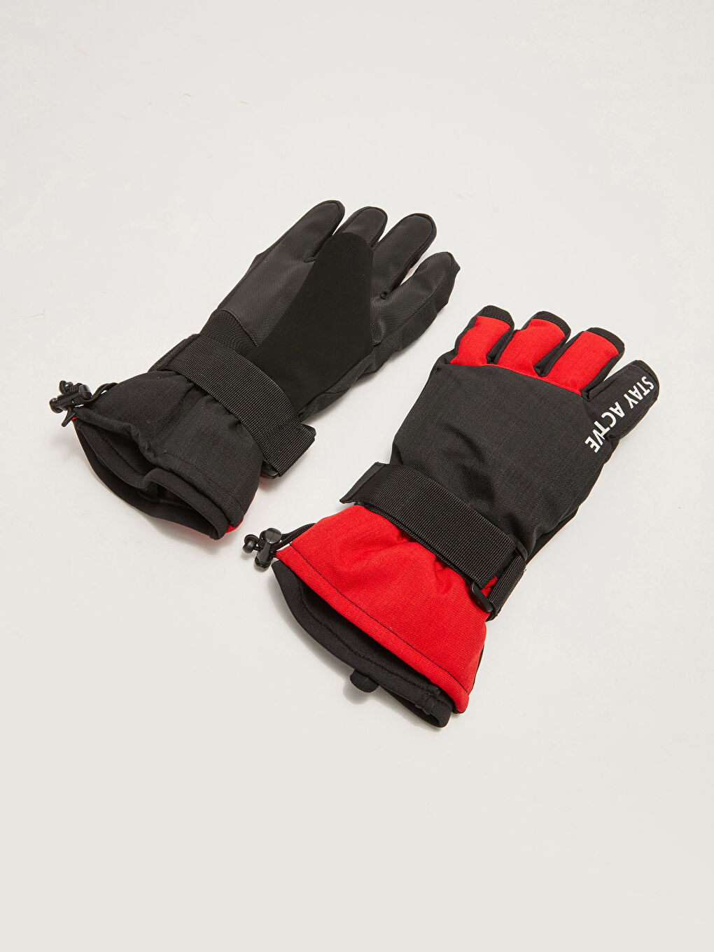 Siyah Yazı Baskılı Erkek Kar Eldiveni-4